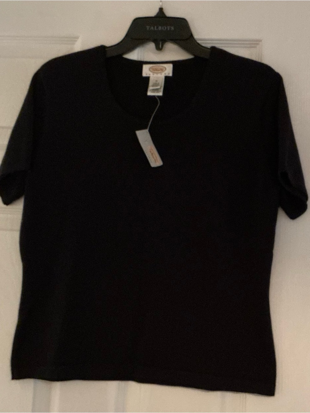 Talbots Black Short Sleeve Scoop Neck Tee